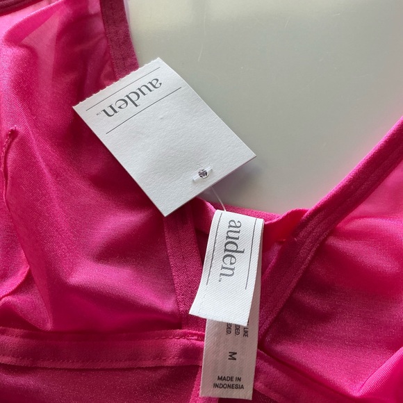 AUDEN, Women’s Bra Mesh Un-Lined Long Line Bralette Wireless Hot Pink in Size M - Picture 5 of 7